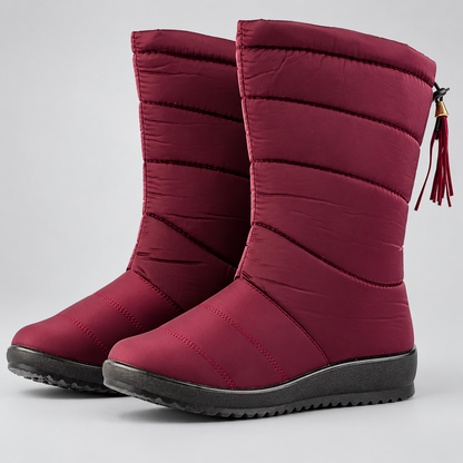 Madeleine | Damen Wasserdichte Mittelhohe Winterstiefel mit Keilabsatz