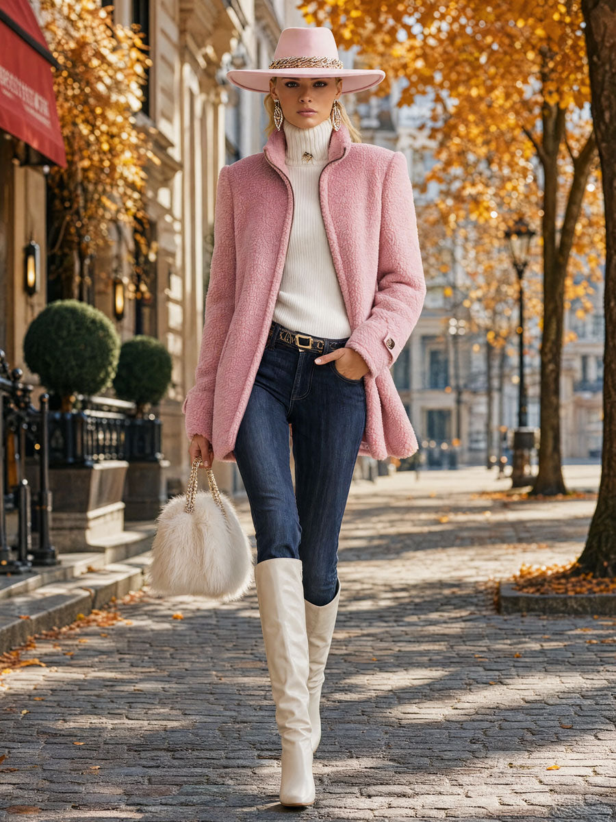 Rosanna | Damen Fleece Teddyjacke mit Reissverschluss