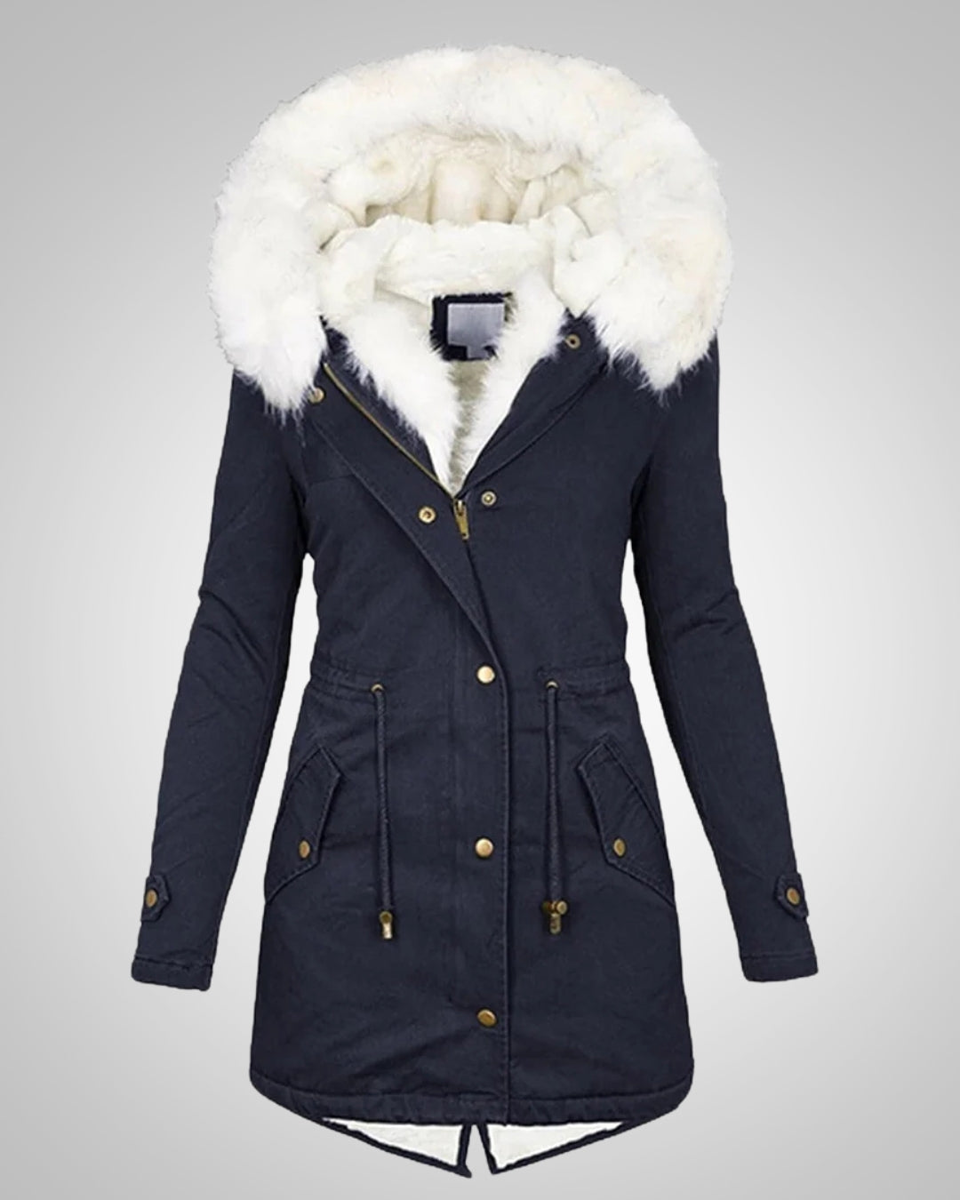 Rosa | Damen Gefütterte Winterparka Jacke mit Kapuze