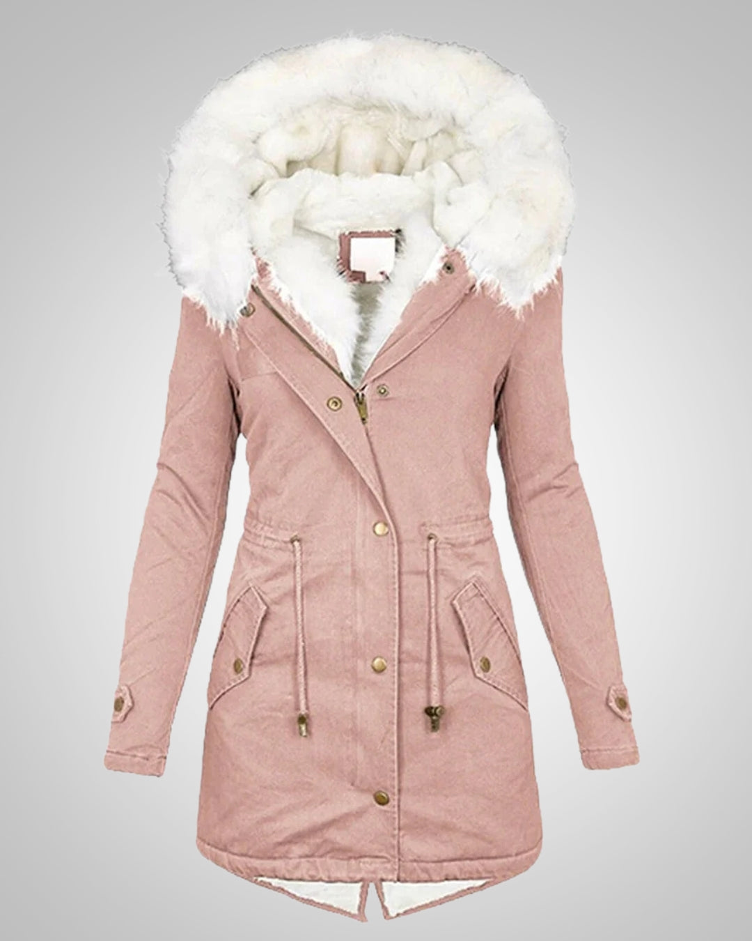 Rosa | Damen Gefütterte Winterparka Jacke mit Kapuze