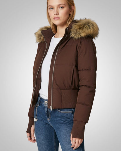 Irene | Damen Kurze Gesteppte Winter Parka Jacke