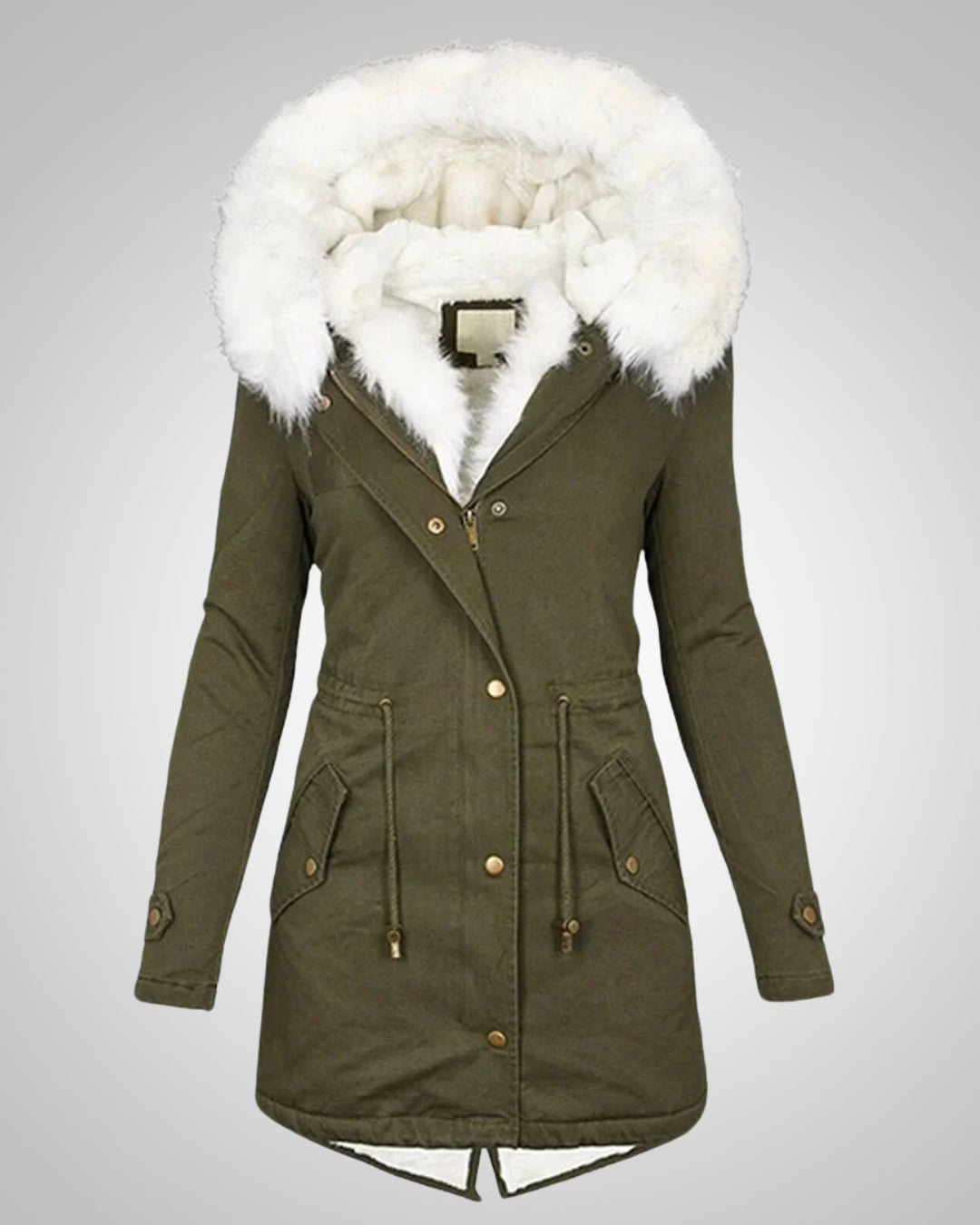 Rosa | Damen Gefütterte Winterparka Jacke mit Kapuze