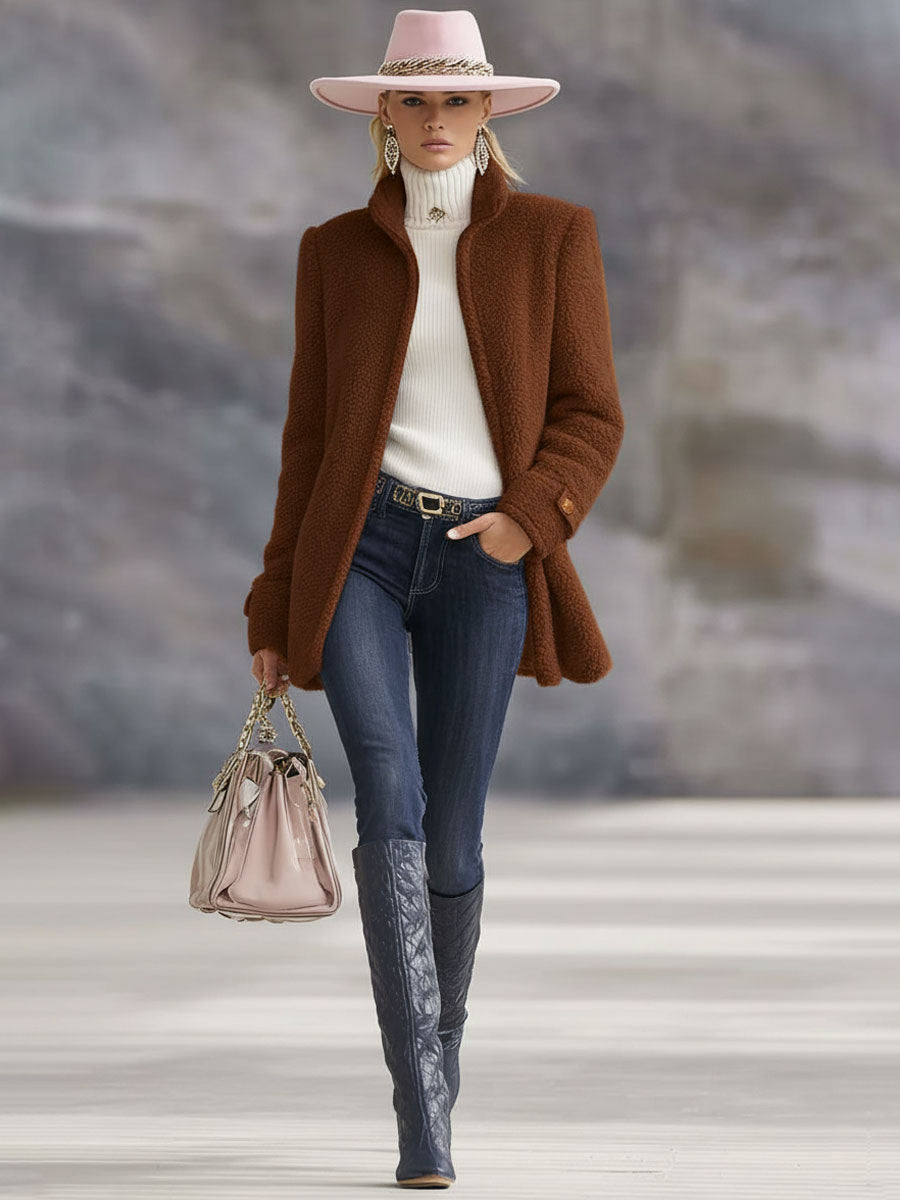Rosanna | Damen Fleece Teddyjacke mit Reissverschluss