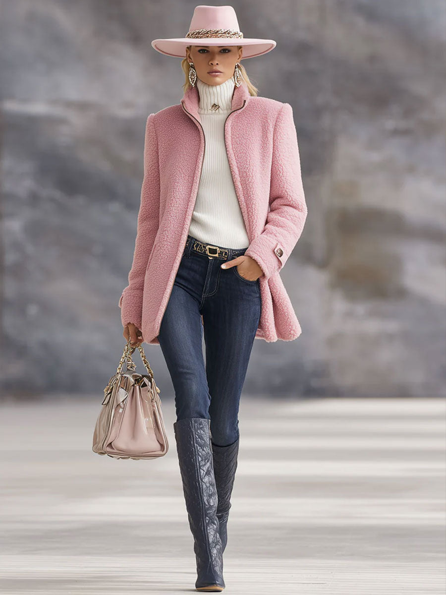 Rosanna | Damen Fleece Teddyjacke mit Reissverschluss
