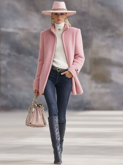 Rosanna | Damen Fleece Teddyjacke mit Reissverschluss
