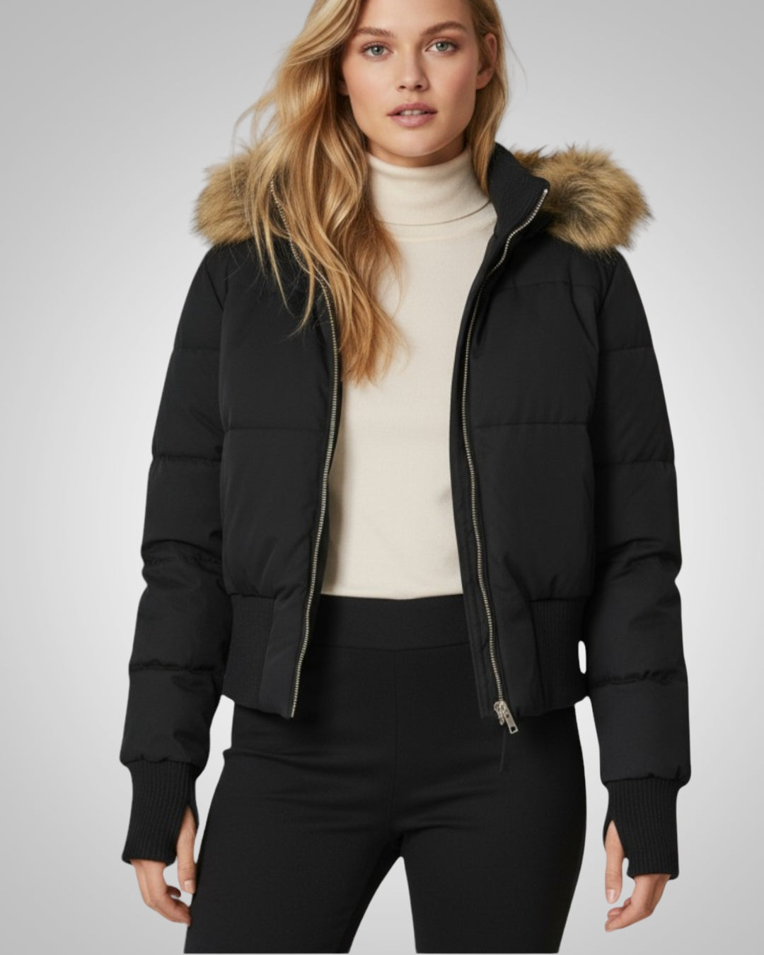 Irene | Damen Kurze Gesteppte Winter Parka Jacke