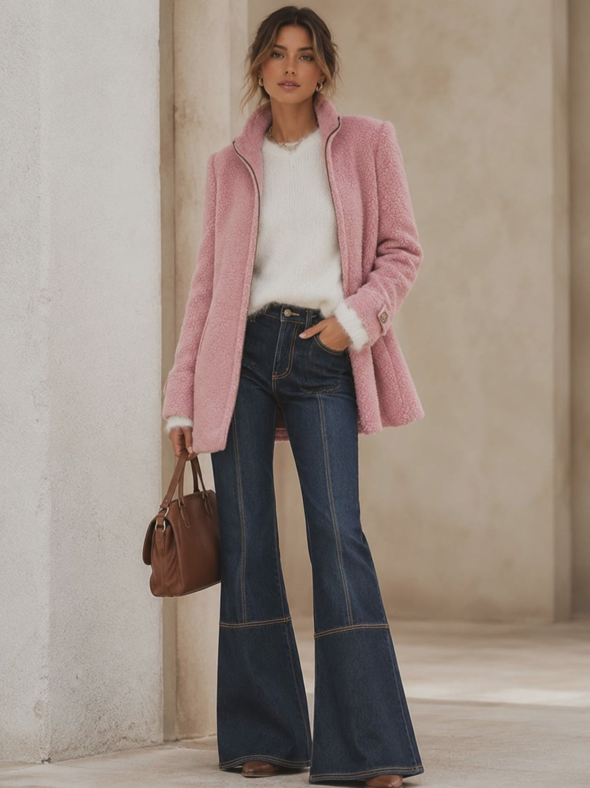 Rosanna | Damen Fleece Teddyjacke mit Reissverschluss