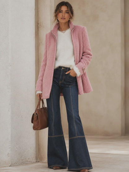 Rosanna | Damen Fleece Teddyjacke mit Reissverschluss