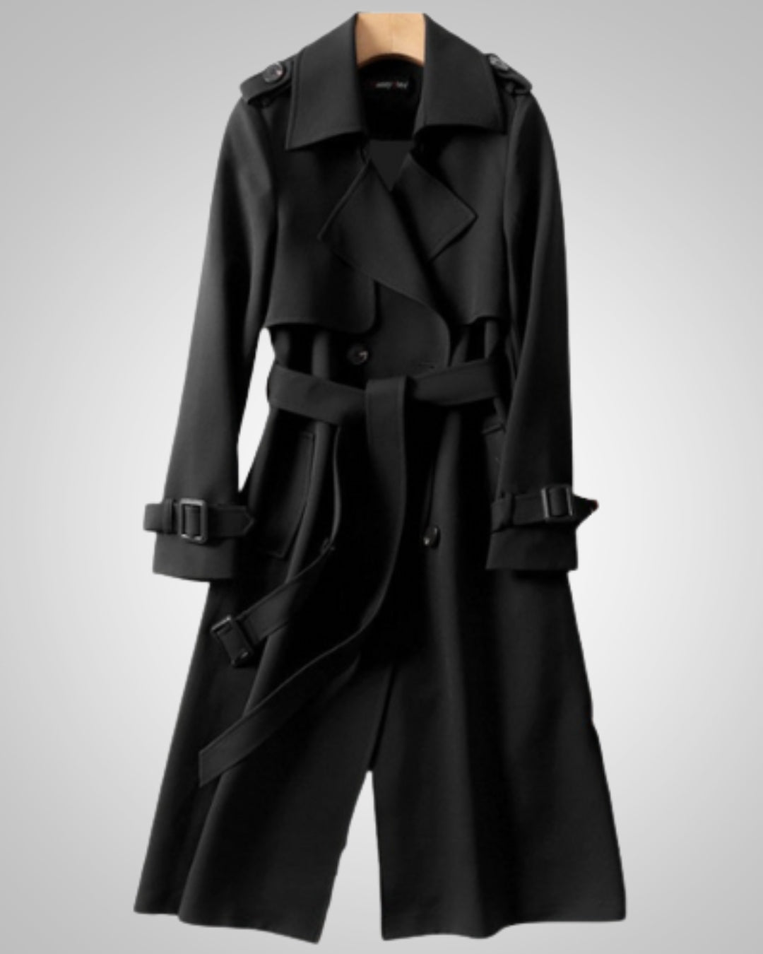 Annina | Damen Langer Taillierter Trenchcoat mit Gürtel