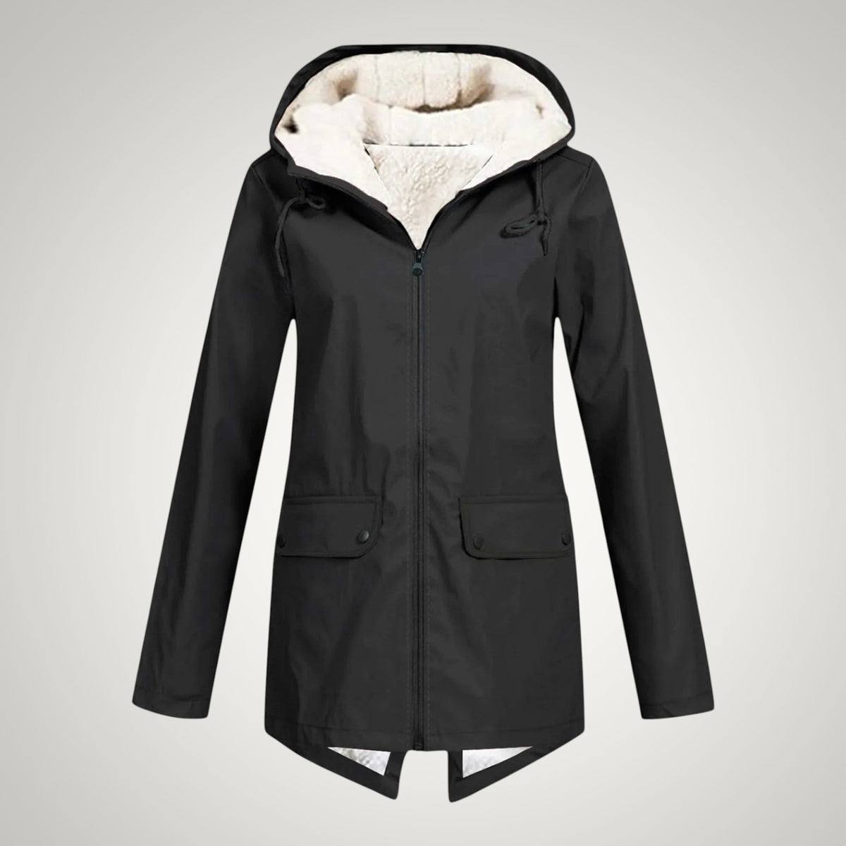 Elena | Damen Teddygefütterte Wasserdichte Regenjacke mit Kapuze