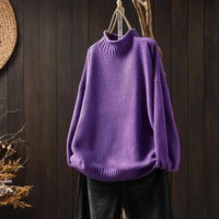 Laura | Damen Lässiges Winter Pullover mit hohem Kragen