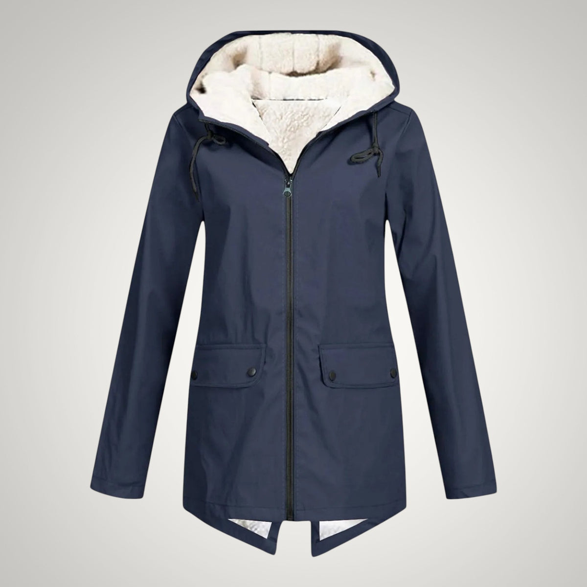Elena | Damen Teddygefütterte Wasserdichte Regenjacke mit Kapuze