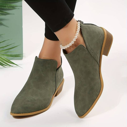 Alessia | Damen Stiefeletten mit niedrigem Blockabsatz und seitlichem Reissverschluss
