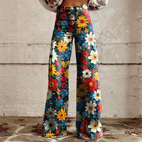 Beatrice | Damen Hochtaillierte Bedruckte Schlagjeans