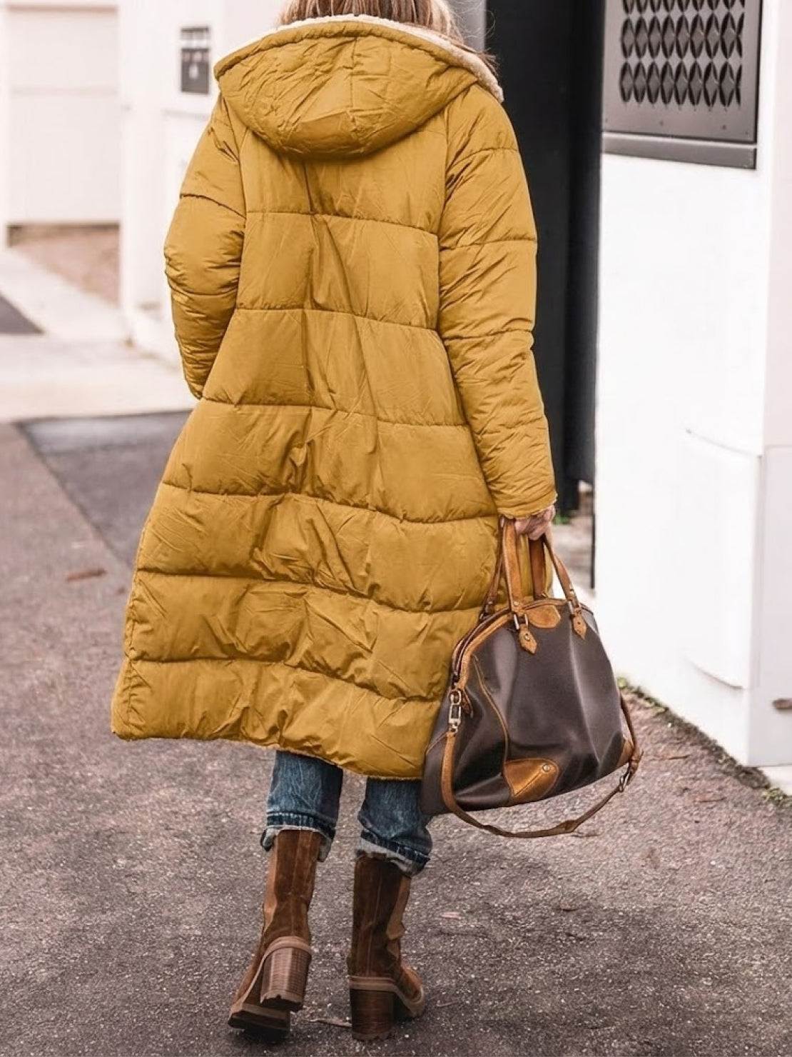 Bettina | Damen Sherpa Futter Teddymantel mit Kapuze