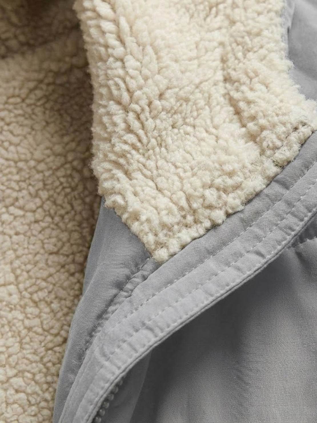 Bettina | Damen Sherpa Futter Teddymantel mit Kapuze