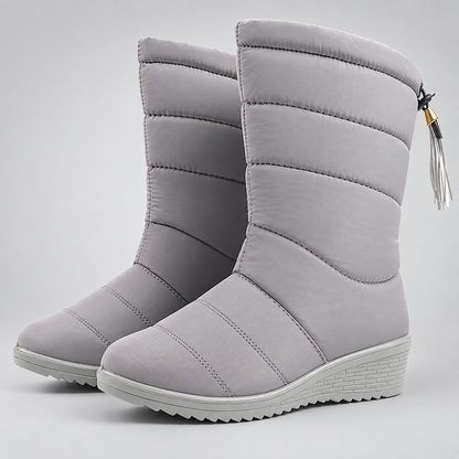 Madeleine | Damen Wasserdichte Mittelhohe Winterstiefel mit Keilabsatz