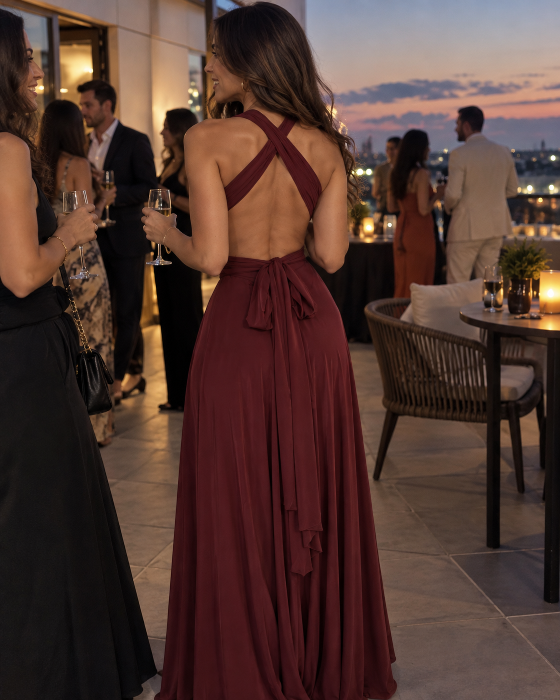 Miriam | Damen Wandelbares Rückenfreies Abend Maxikleid