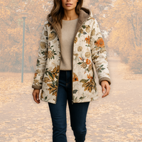 Eliane | Damen Gemütliche Bedruckte Kapuze Winter Steppjacke
