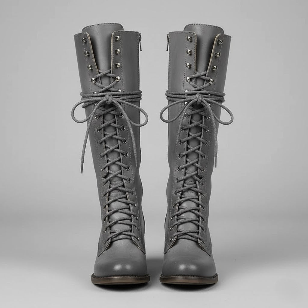 Emilia | Damen Hohe Geschnuerte Blockabsatz Stiefel