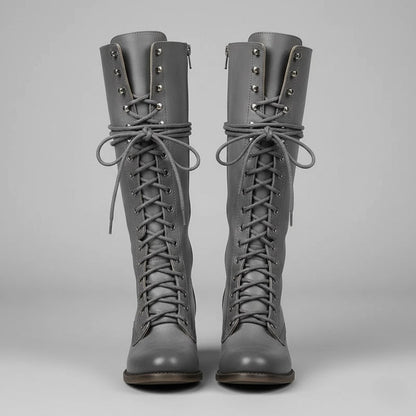 Emilia | Damen Hohe Geschnuerte Blockabsatz Stiefel