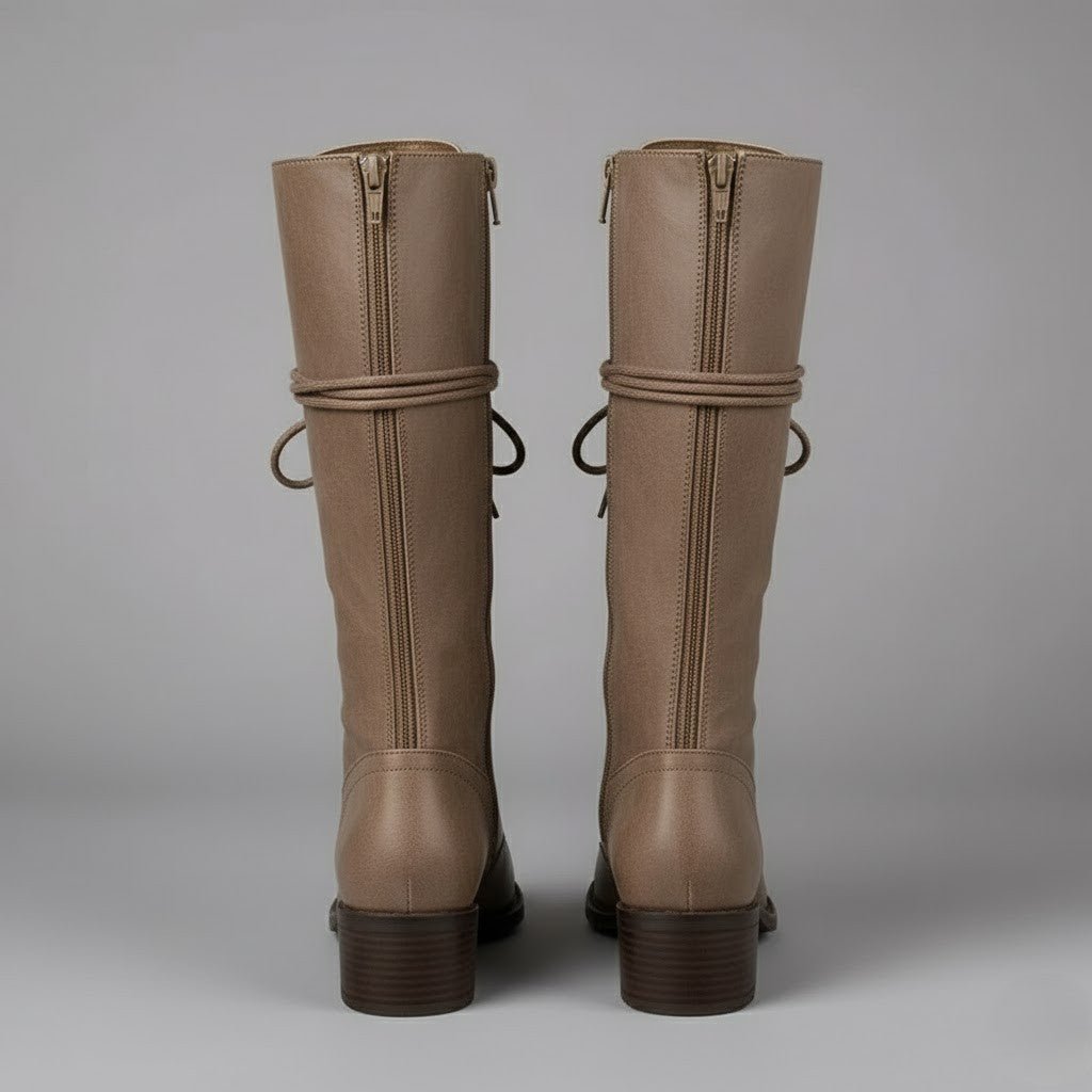 Emilia | Damen Hohe Geschnuerte Blockabsatz Stiefel