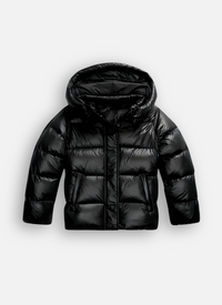 Esther | Damen Oversize Glänzende Pufferjacke mit Kapuze