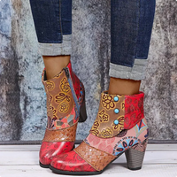 Franziska | Damen Wasserdichte Retro Stiefeletten mit Blockabsatz