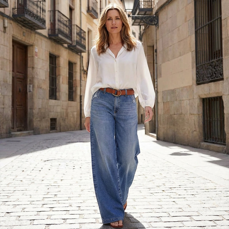 Geraldine | Damen Lässige Jeans mit Baggy Passform