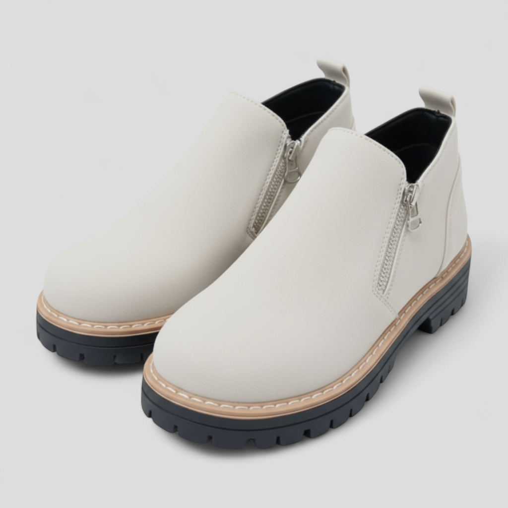 Ina | Damen Kurze Stiefel mit Reissverschluss und Profilsohle