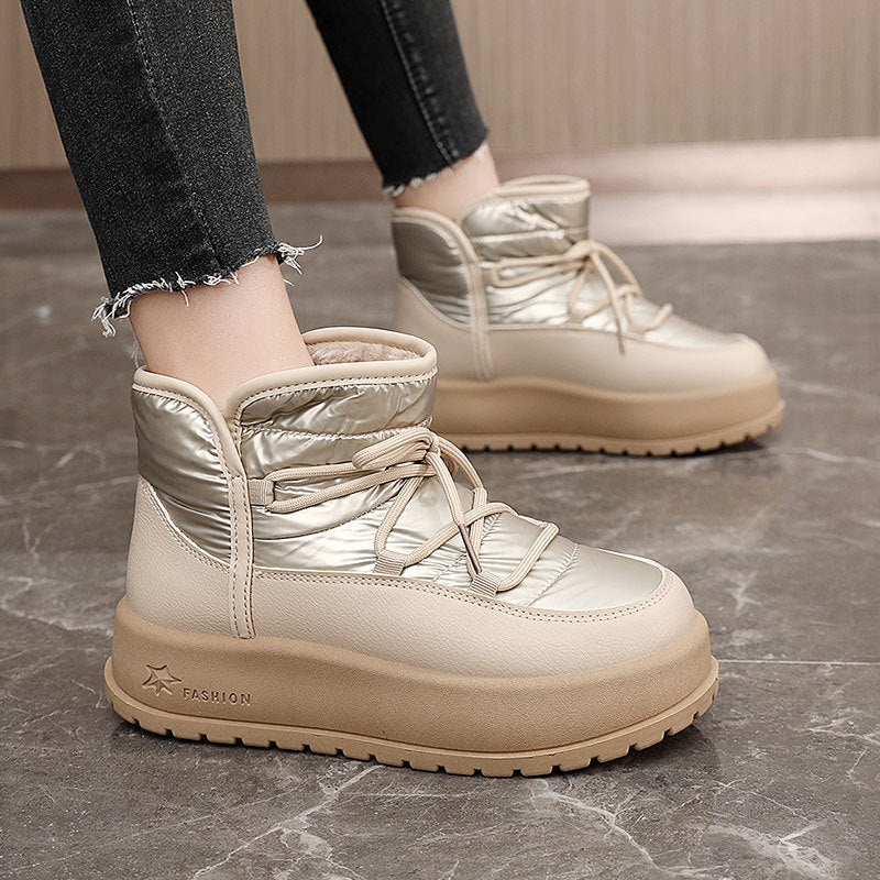 Jennifer | Damen Stilvolle Wasserdichte Plateau Stiefel mit Fleecefutter