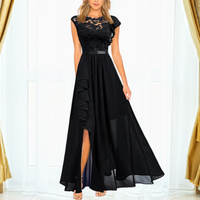 Joana | Damen Elegantes Asymmetrisches Abend Maxikleid