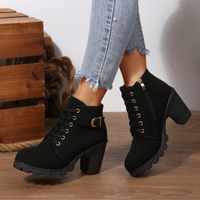 Juliette | Damen Hohem Absatz Schnürstiefeletten