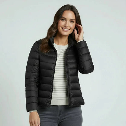 Karina | Damen Leichte Taillierte Pufferjacke mit Stehkragen