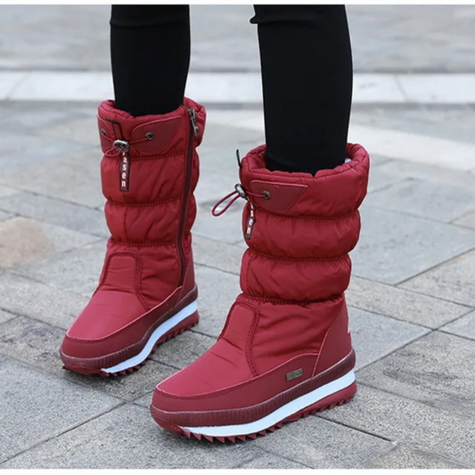 Leni | Damen Wasserdichte Puffer Schneestiefel mit Reissverschluss