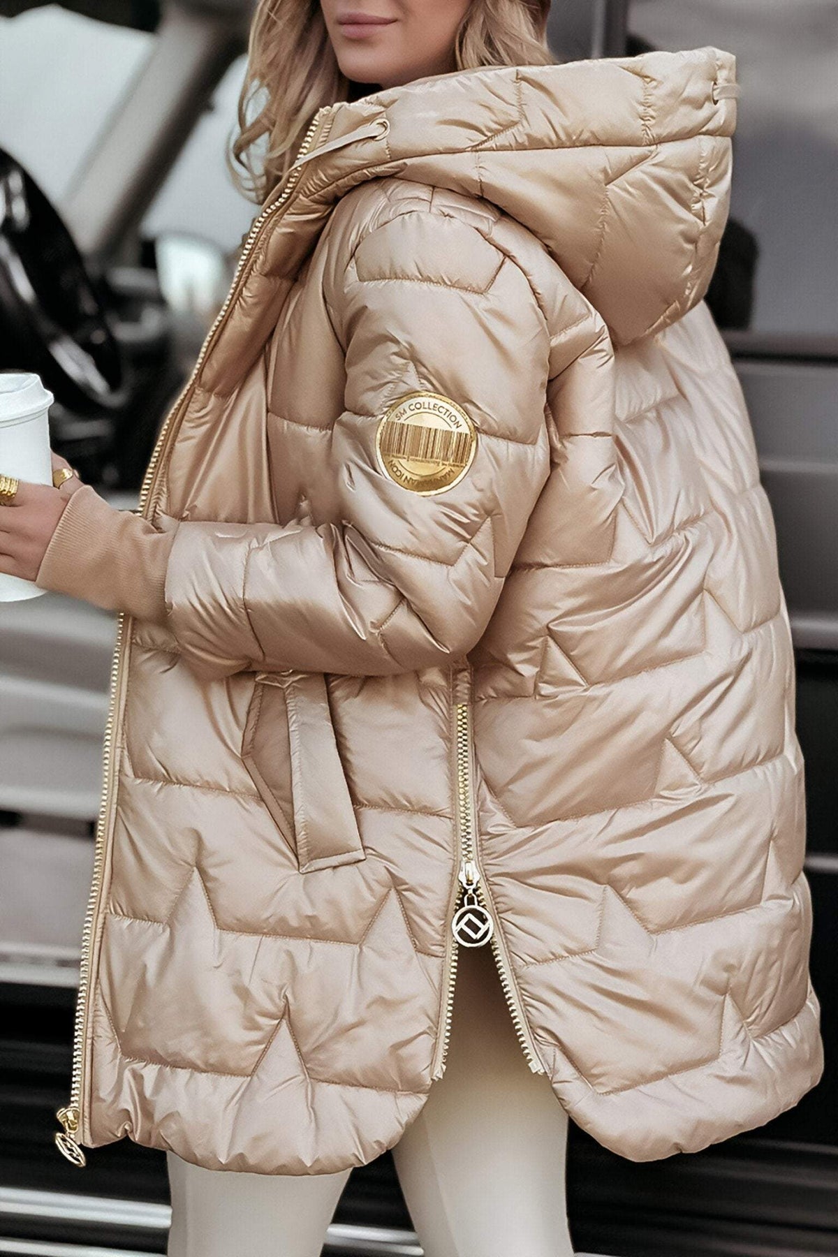 Leonie | Damen Lässige warme Winterjacke mit Kapuze