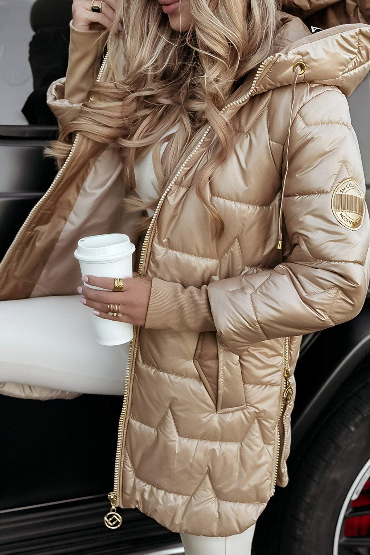Leonie | Damen Lässige warme Winterjacke mit Kapuze