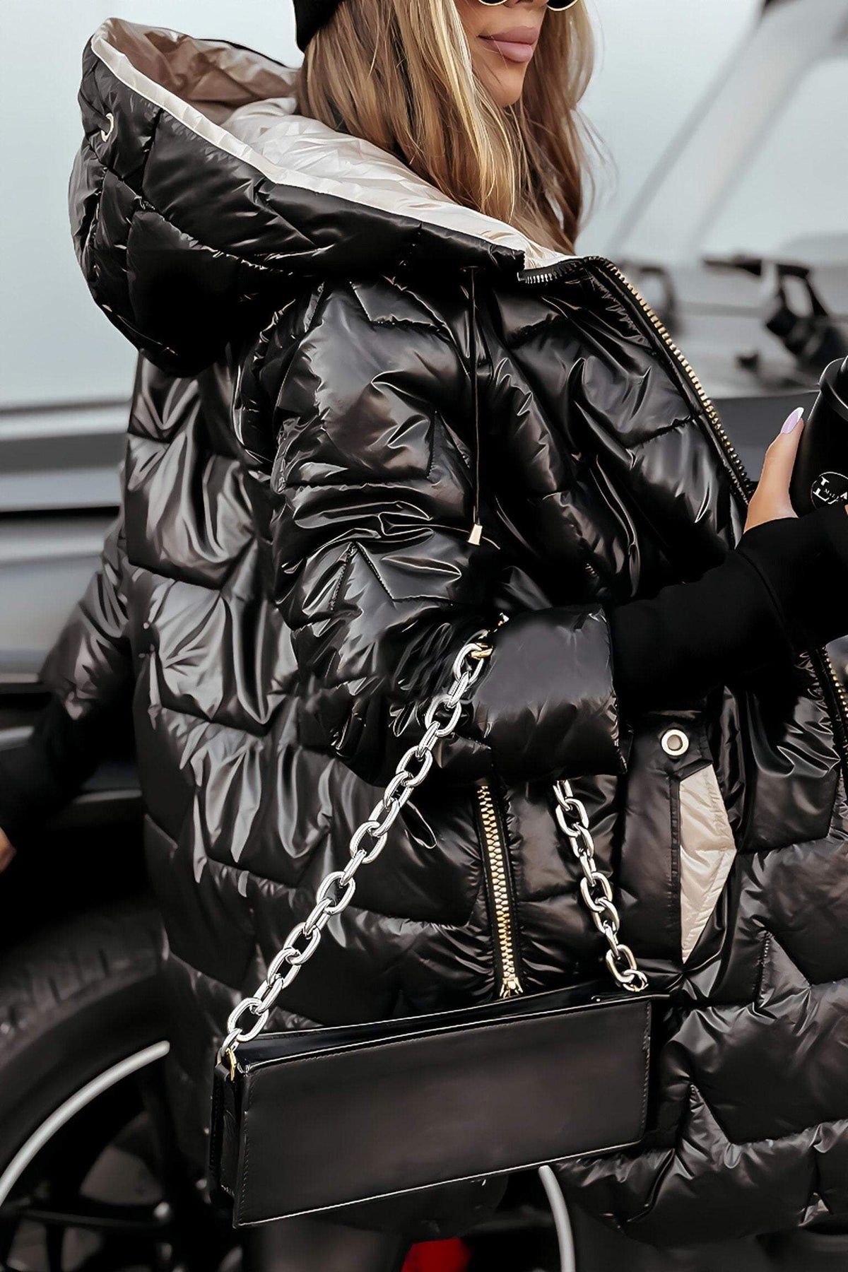 Leonie | Damen Lässige warme Winterjacke mit Kapuze