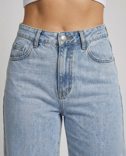 Leticia | Damen High Waist Vintage Schlagjeans mit weitem Bein