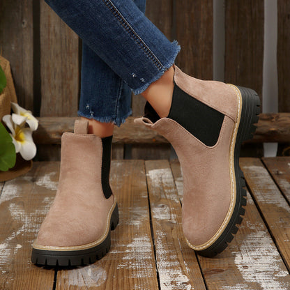 Lorena | Damen Robuste Chelsea Stiefel mit grober Sohle