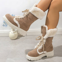 Louisa | Damen Wildleder Winterstiefel mit Kunstfell