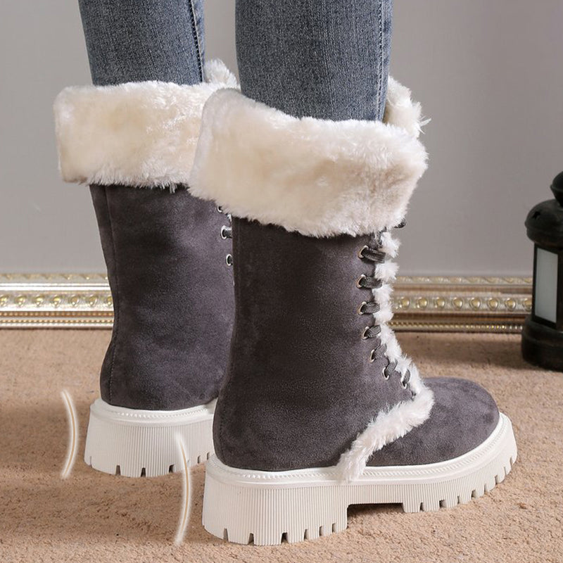 Louisa | Damen Wildleder Winterstiefel mit Kunstfell