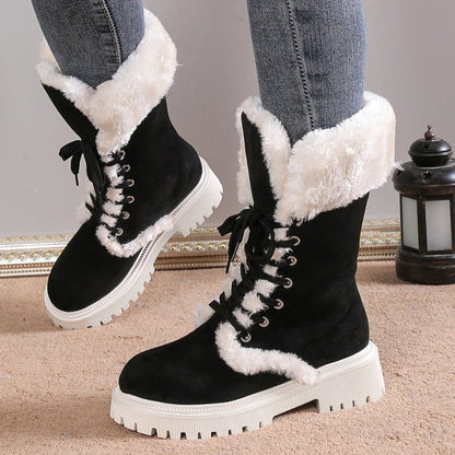 Louisa | Damen Wildleder Winterstiefel mit Kunstfell