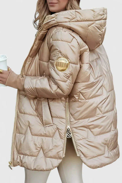 Lucia | Damen Elegante Winterparka Jacke mit Kapuze