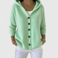 Magdalena | Damen Eleganter Strickcardigan mit Kapuze