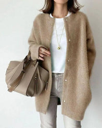 Marina | Damen Langer Strickcardigan mit Wollmischung