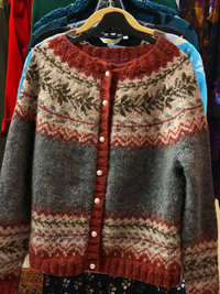 Martina | Damen Gestrickte Strickjacke mit Muster