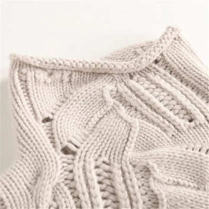 Romy | Damen Grobgestrickter Kuscheliger Strickpullover mit Rollkragen