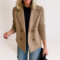 Sandrine | Damen Eleganter Ärmeln Doppelreihig Blazer