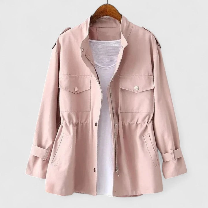 Sina | Damen Eleganter Taillierter Mantel mit Reissverschluss